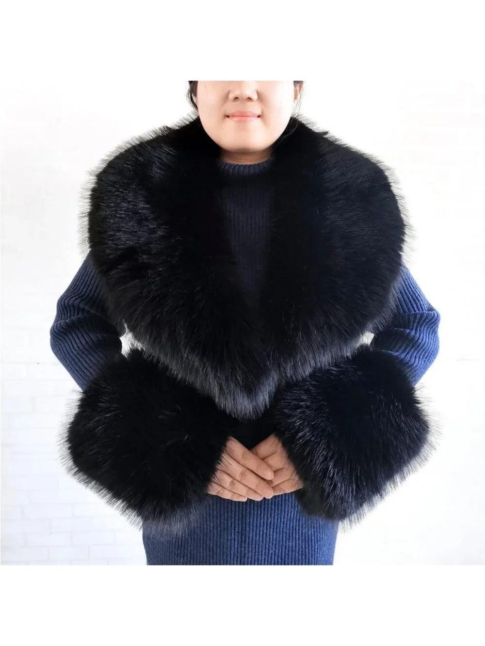 Cozy Faux Fur Collar & Cuffs Set - Warm Fluffy Scarf for Winter Women, Stylish